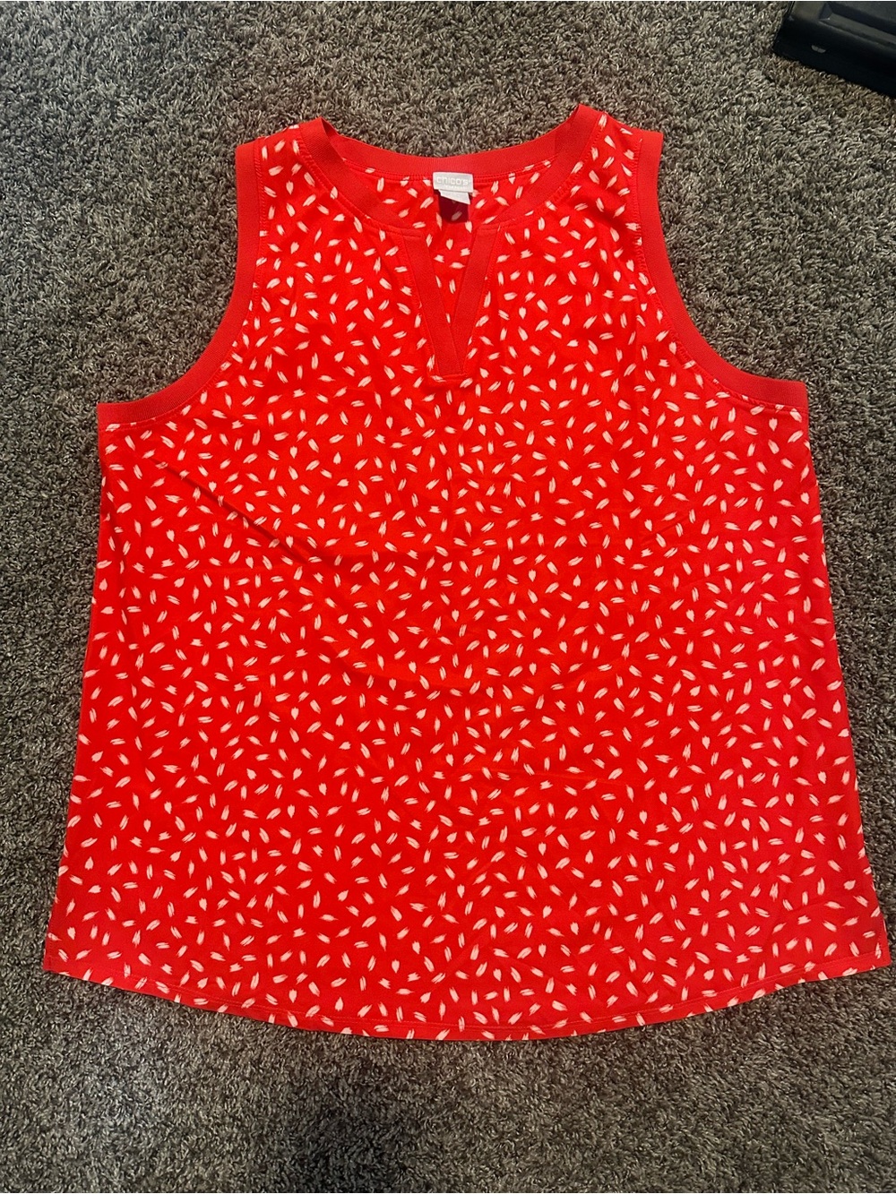 Chico's Red Sleeveless Patterned Camisole